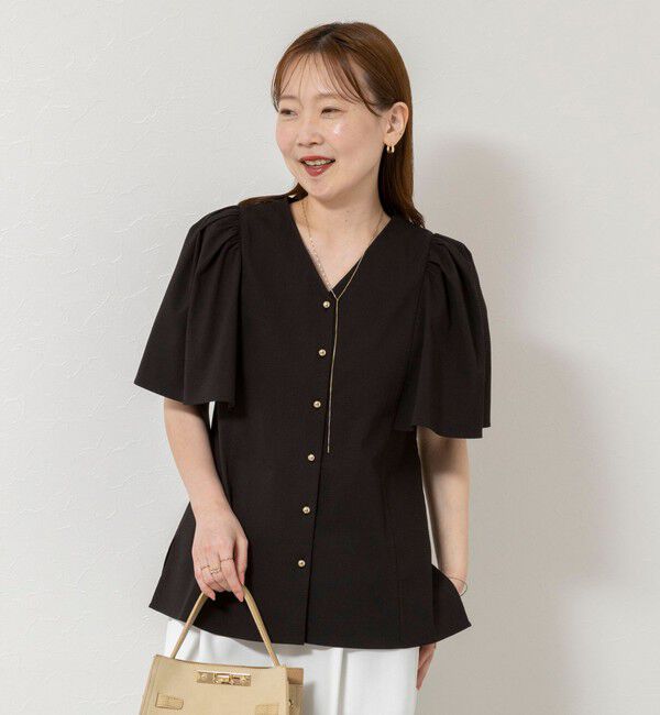 NOLLEY'S sophi「ウォッシャブルサッカーフレアスリーブシャツブラウス」|シャツ・ブラウス|