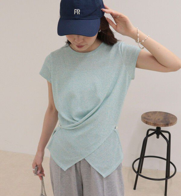 fredy emue「ニットソーカシュクールプルオーバー」|Tシャツ・カットソー|サックス