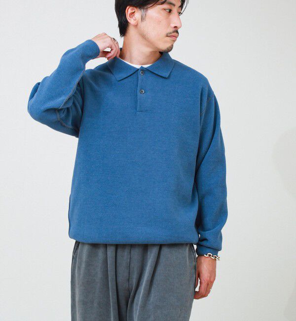 GLOSTER「【洗えるニット】ショートフェザー ポロニット」|ニット・セーター|