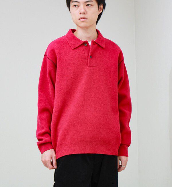 GLOSTER「【洗えるニット】ショートフェザー ポロニット」|ニット・セーター|