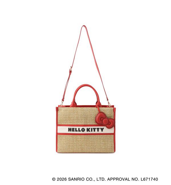 VIS「【HELLO KITTY&times;VIS】日焼けデザイン  ハローキティ雑材トートバッグ」|トートバッグ|