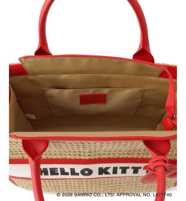 VIS「【HELLO KITTY&times;VIS】日焼けデザイン  ハローキティ雑材トートバッグ」|トートバッグ|