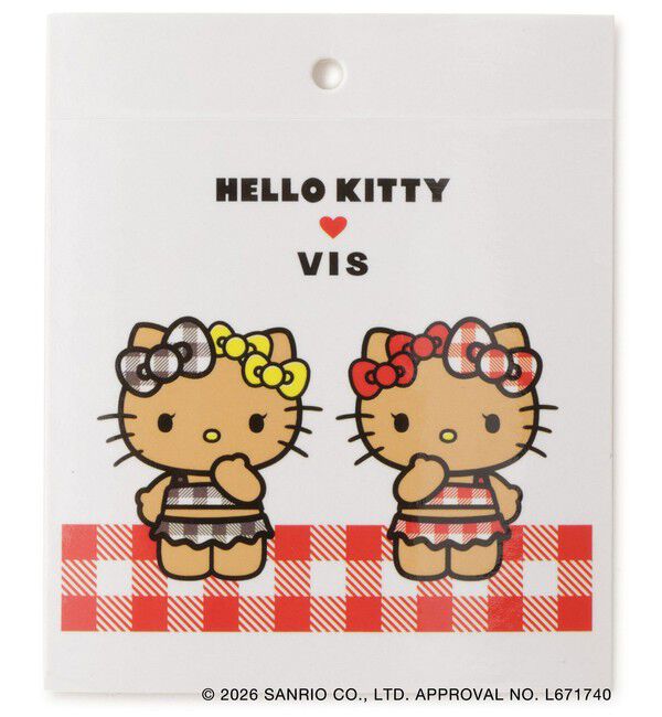 VIS「【HELLO KITTY&times;VIS】日焼けデザイン  ハローキティ雑材トートバッグ」|トートバッグ|