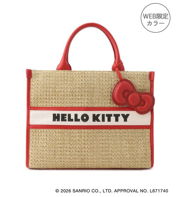 VIS「【HELLO KITTY&times;VIS】日焼けデザイン  ハローキティ雑材トートバッグ」|トートバッグ|