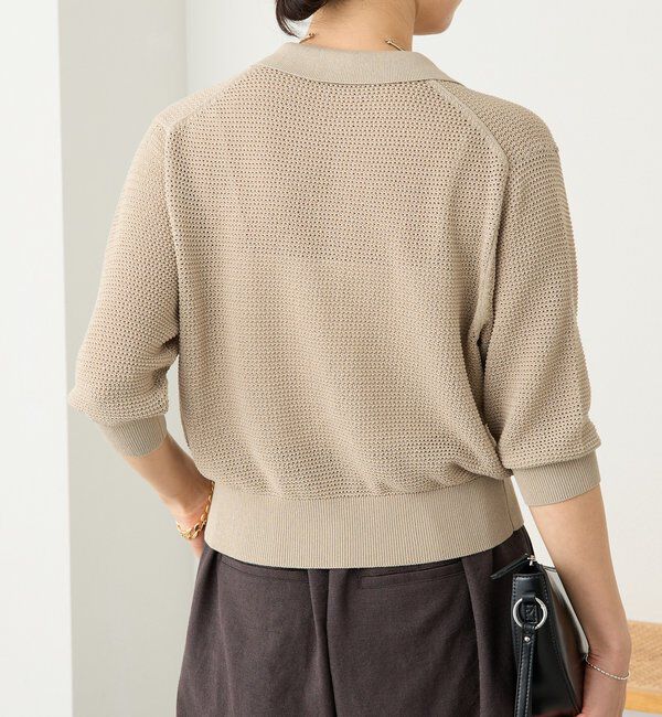  「ZIPポロメッシュニット」|カーディガン|