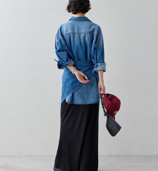  「【スカーフ付き】カシュクールデニムシャツ」|シャツ・ブラウス|