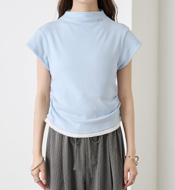  「プレート付きハイネックTシャツ」|Tシャツ・カットソー|