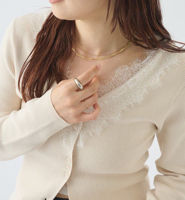  「【＠aoiikegaya&times; ＠iisakanoVレース2wayニットカーディガン」|カーディガン|