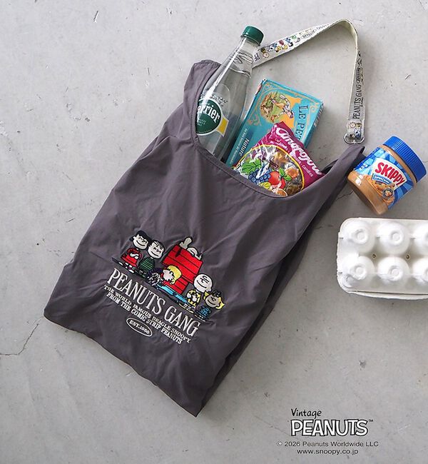 Rouge vif「【PEANUTS/ピーナッツ】ストラップ付ショッパーバッグ/スヌーピー/エコバッ」|エコバッグ|