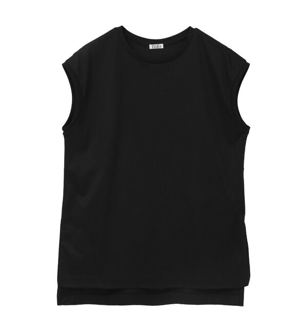 TIARA「コットンノースリーブプルオーバー」|Tシャツ・カットソー|ブラック