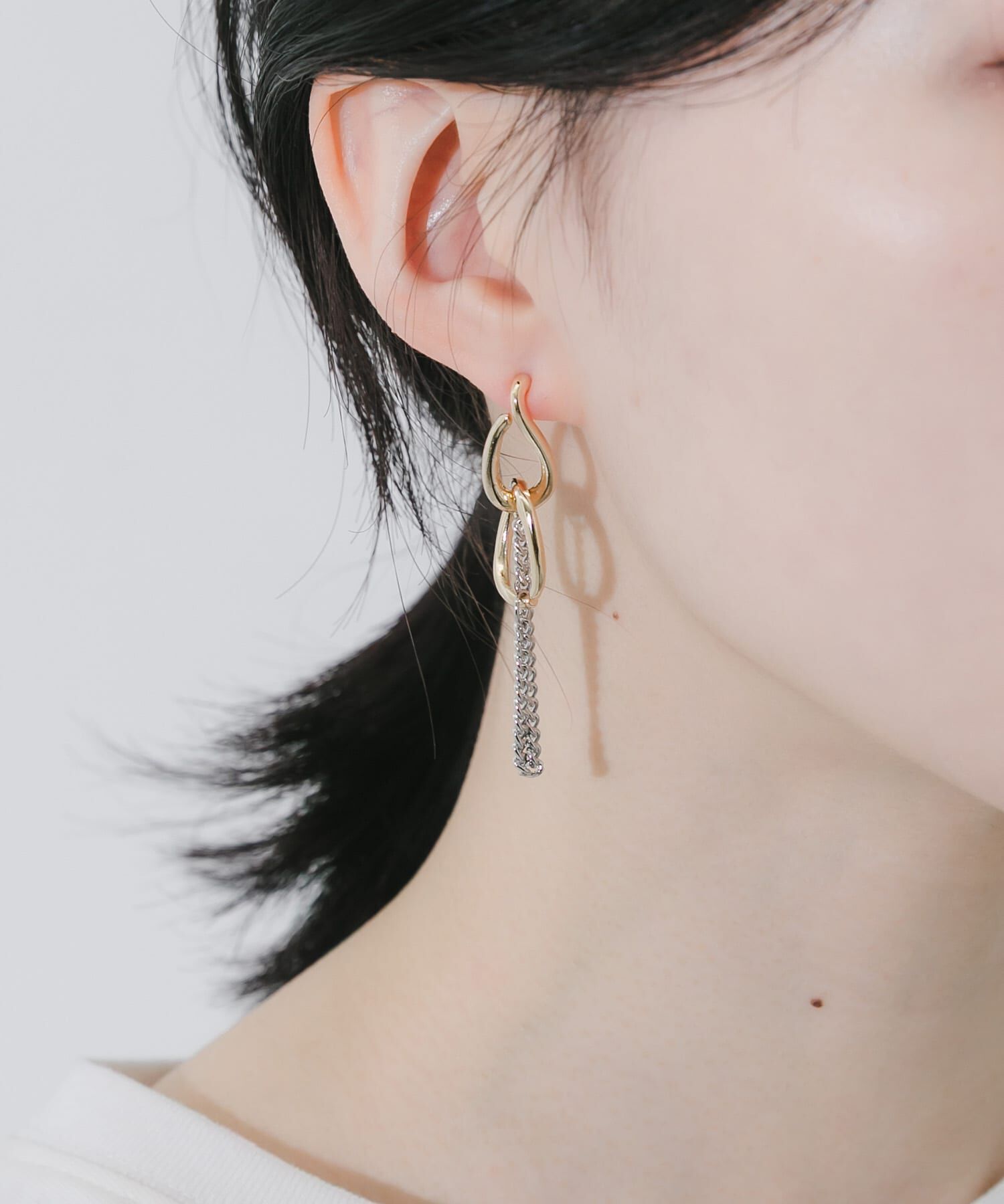 SMELLY「メタルオーバルリンクチェーンピアス」|ピアス|