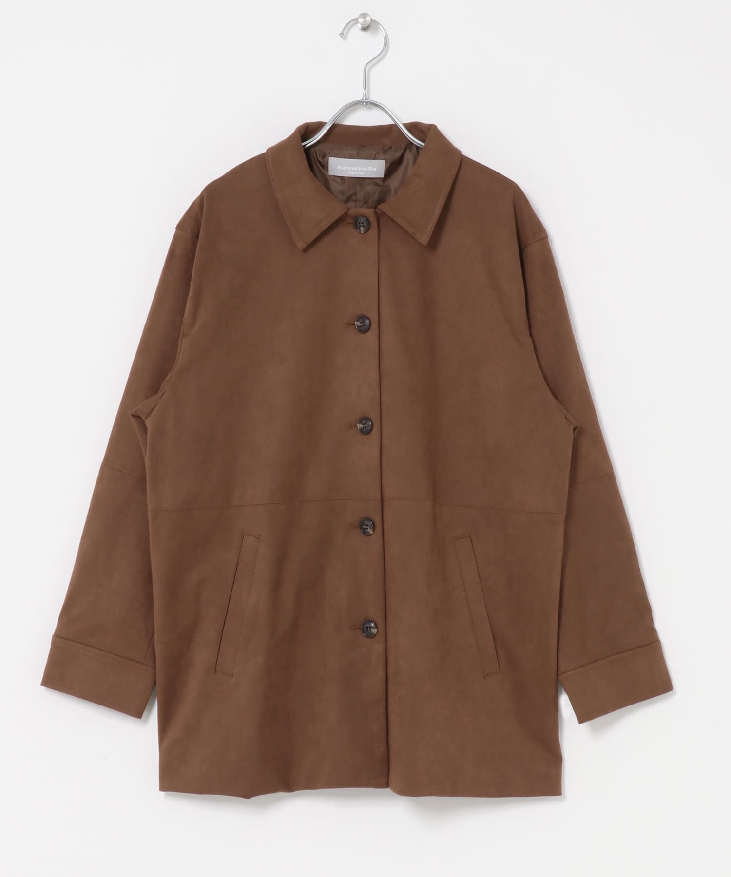 URBAN RESEARCH DOORS「『別注』Audrey and John Wad&times;DOORS　フェイクスウェードジャケット」|ノーカラーコート|