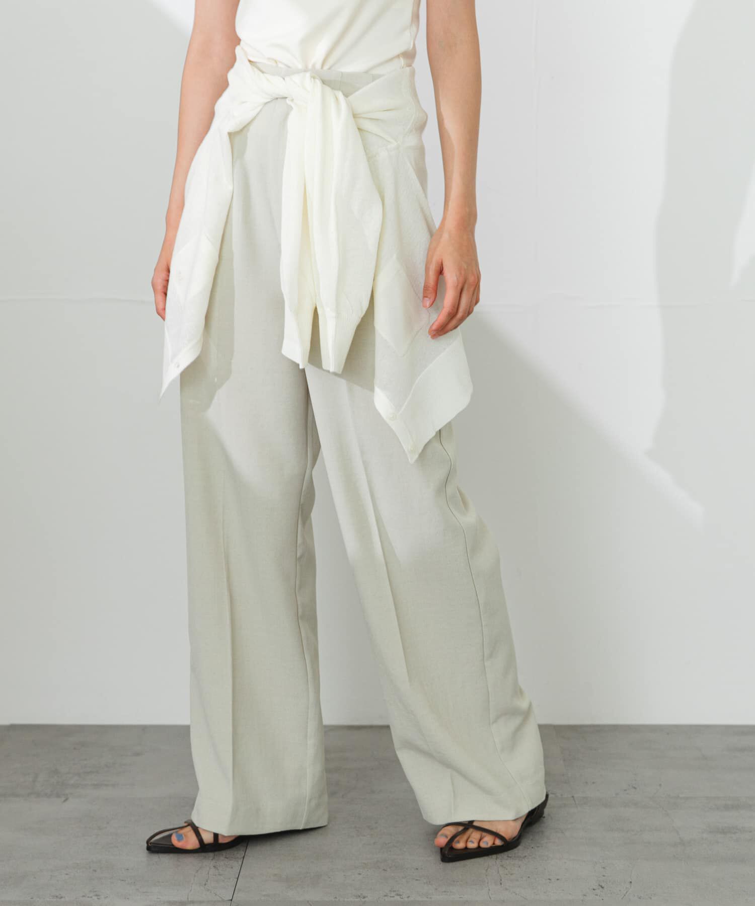 SENSE OF PLACE by URBAN RESEARCH「『一部WEB限定』『UR TECH DRYLUXE』リネンライクワイドパンツ」|その他|ライトベージュ