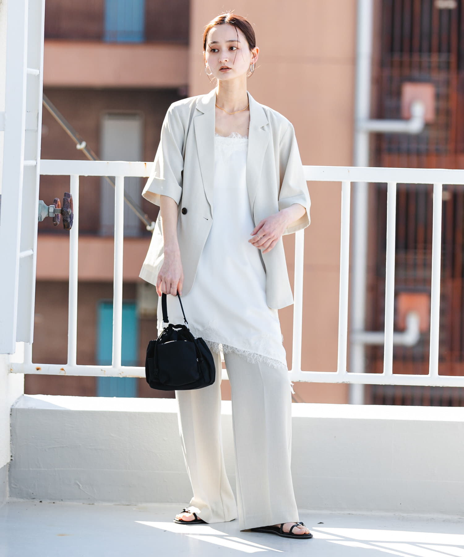 SENSE OF PLACE by URBAN RESEARCH「『一部WEB限定』『UR TECH DRYLUXE』リネンライクワイドパンツ」|その他|