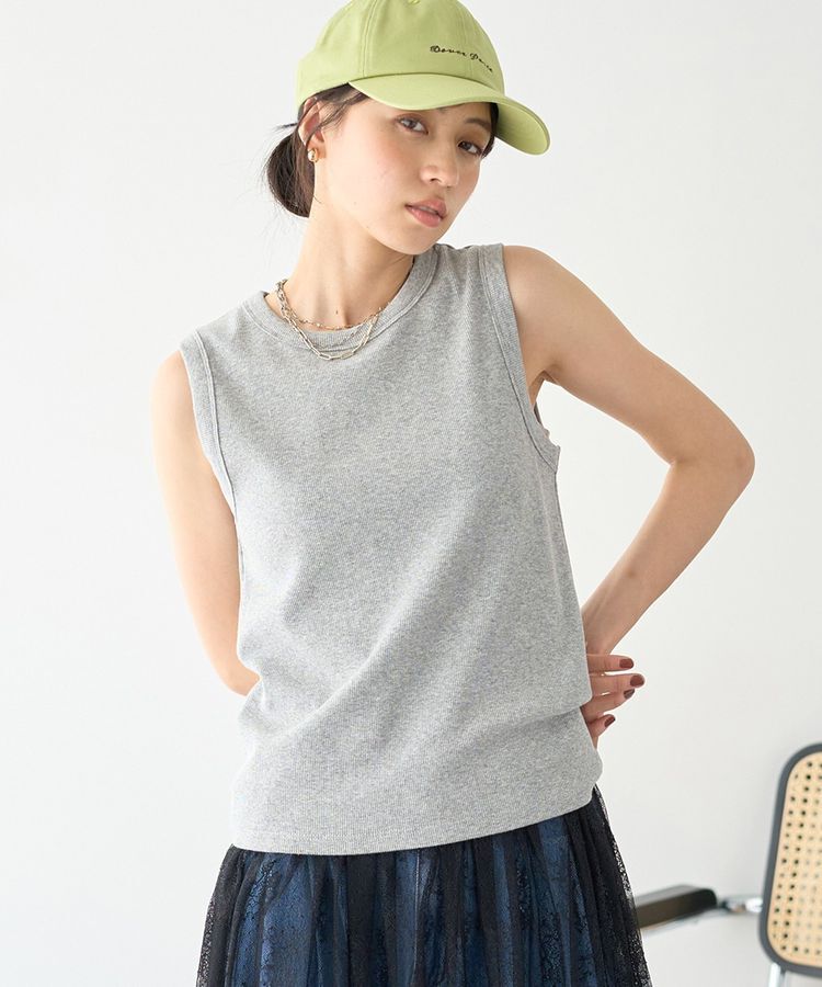 earth music&ecology「【WEB限定】リブタンクトップ」|キャミソール|Light Gray