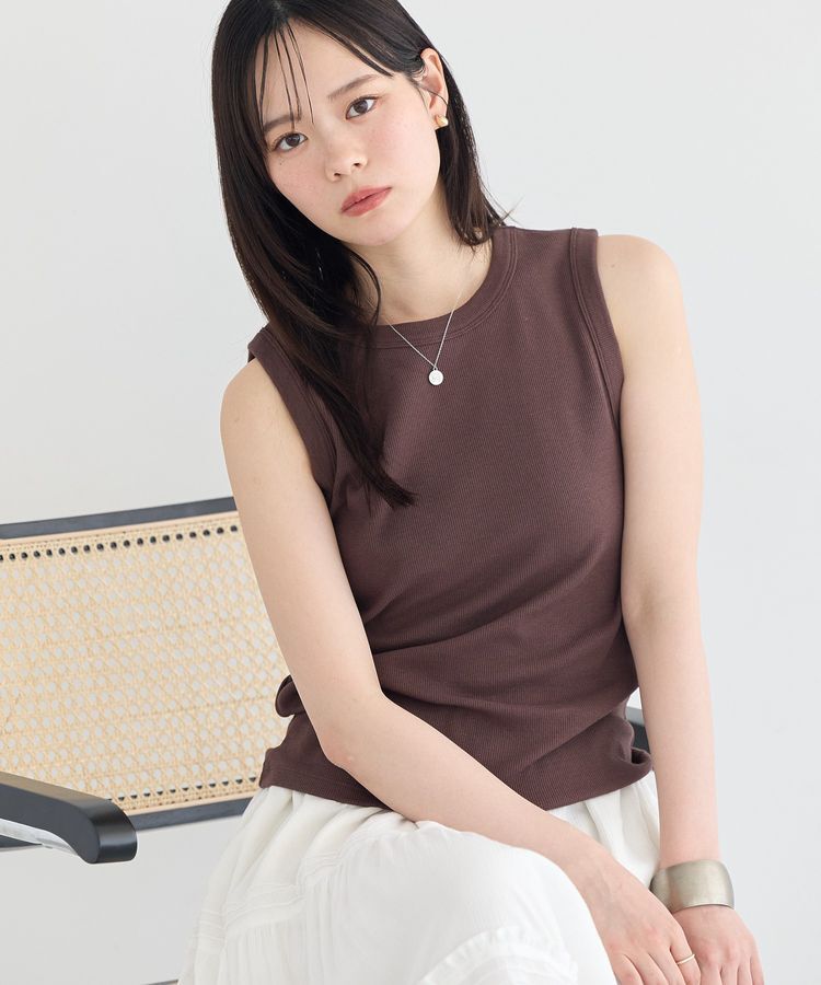 earth music&ecology「【WEB限定】リブタンクトップ」|キャミソール|Brown