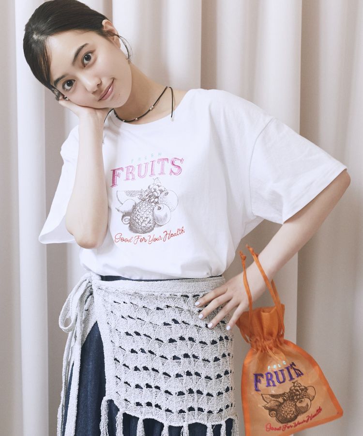 earth music&ecology「刺繍Tシャツ」|Tシャツ・カットソー|