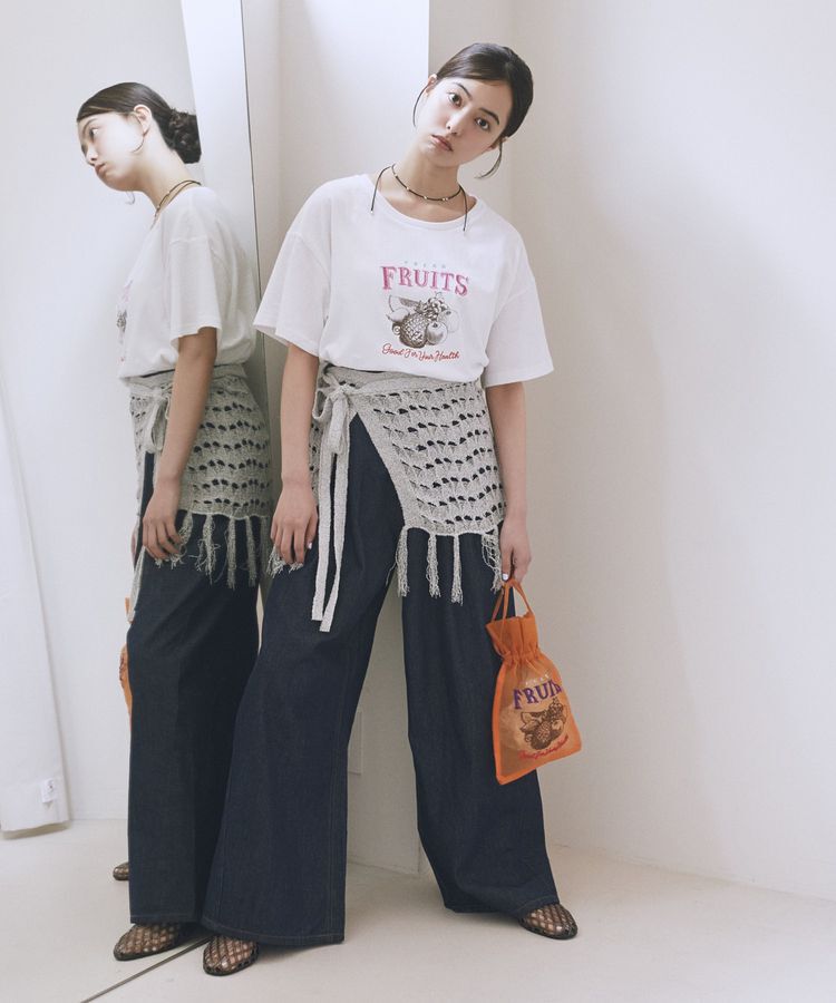earth music&ecology「刺繍Tシャツ」|Tシャツ・カットソー|