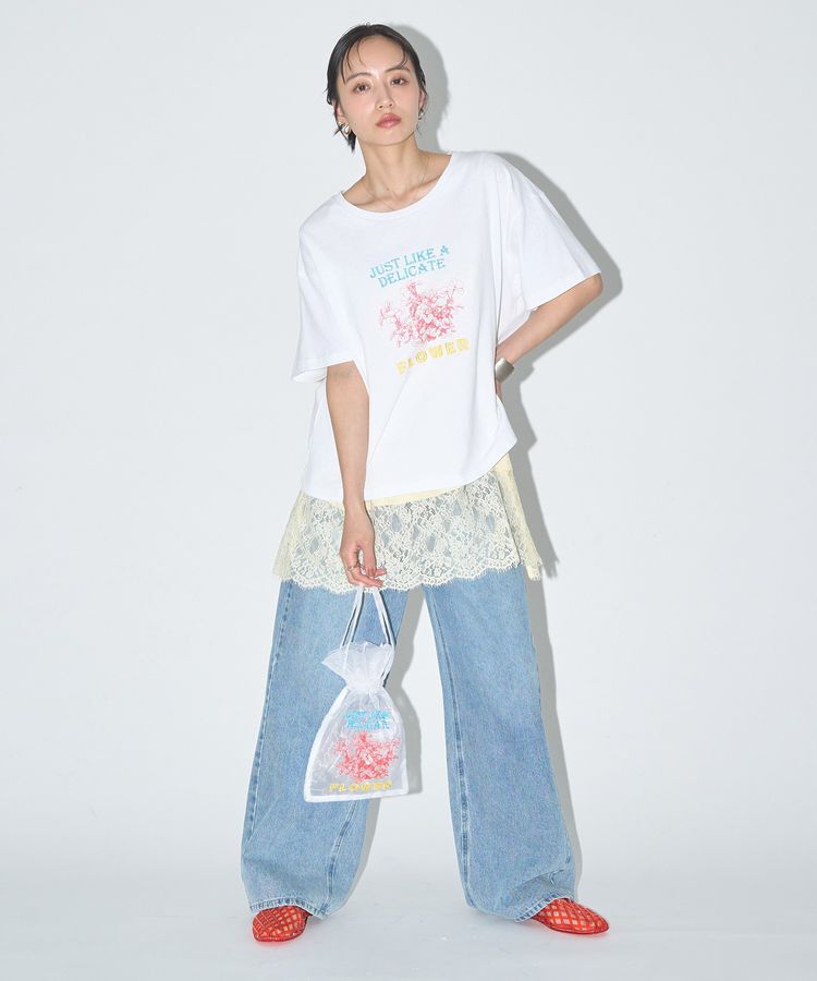 earth music&ecology「刺繍Tシャツ」|Tシャツ・カットソー|