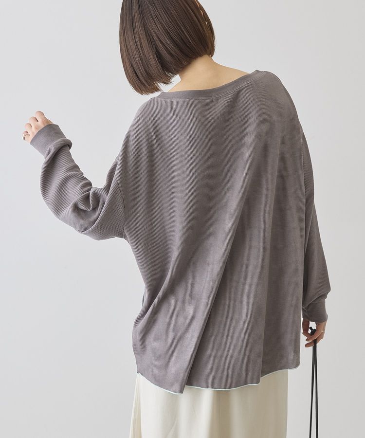 AMERICAN HOLIC「【選べる丈】ヘンリーネックワッフルメロープルオーバー」|Tシャツ・カットソー|
