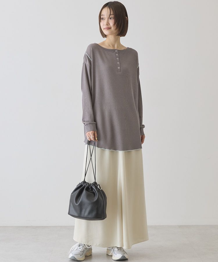 AMERICAN HOLIC「【選べる丈】ヘンリーネックワッフルメロープルオーバー」|Tシャツ・カットソー|