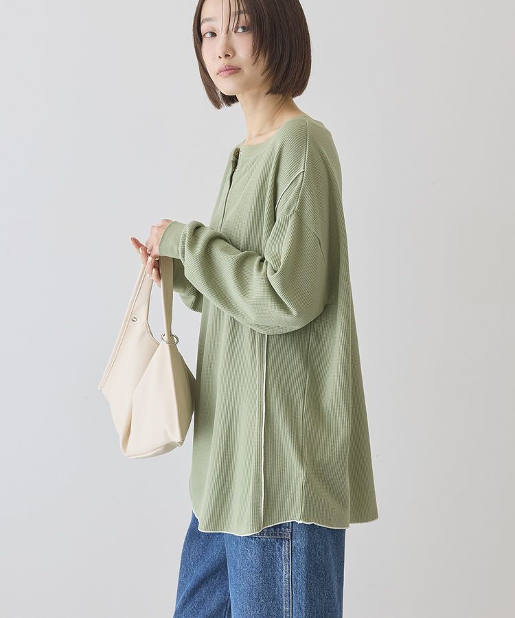 AMERICAN HOLIC「【選べる丈】ヘンリーネックワッフルメロープルオーバー」|Tシャツ・カットソー|
