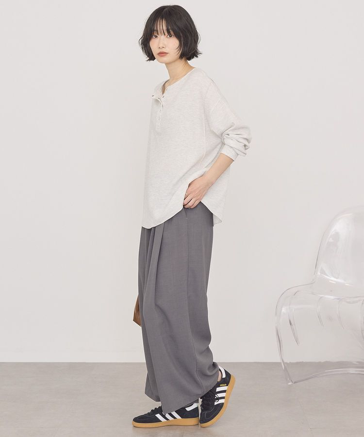 AMERICAN HOLIC「【選べる丈】ヘンリーネックワッフルメロープルオーバー」|Tシャツ・カットソー|