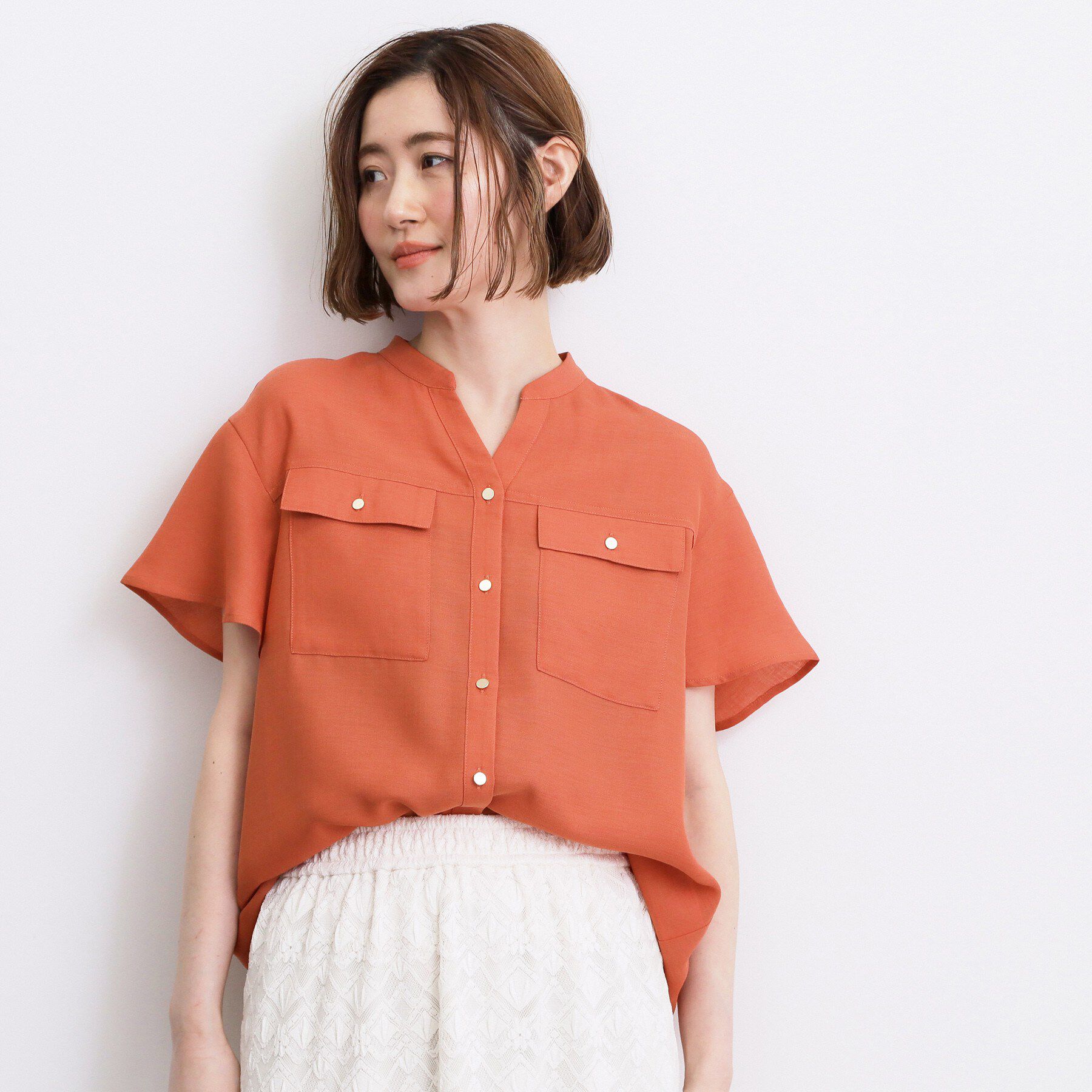 grove「【洗濯機OK・ひんやり/SETUP可】シワになりにくい、フレアスリーブブラウス」|シャツ・ブラウス|