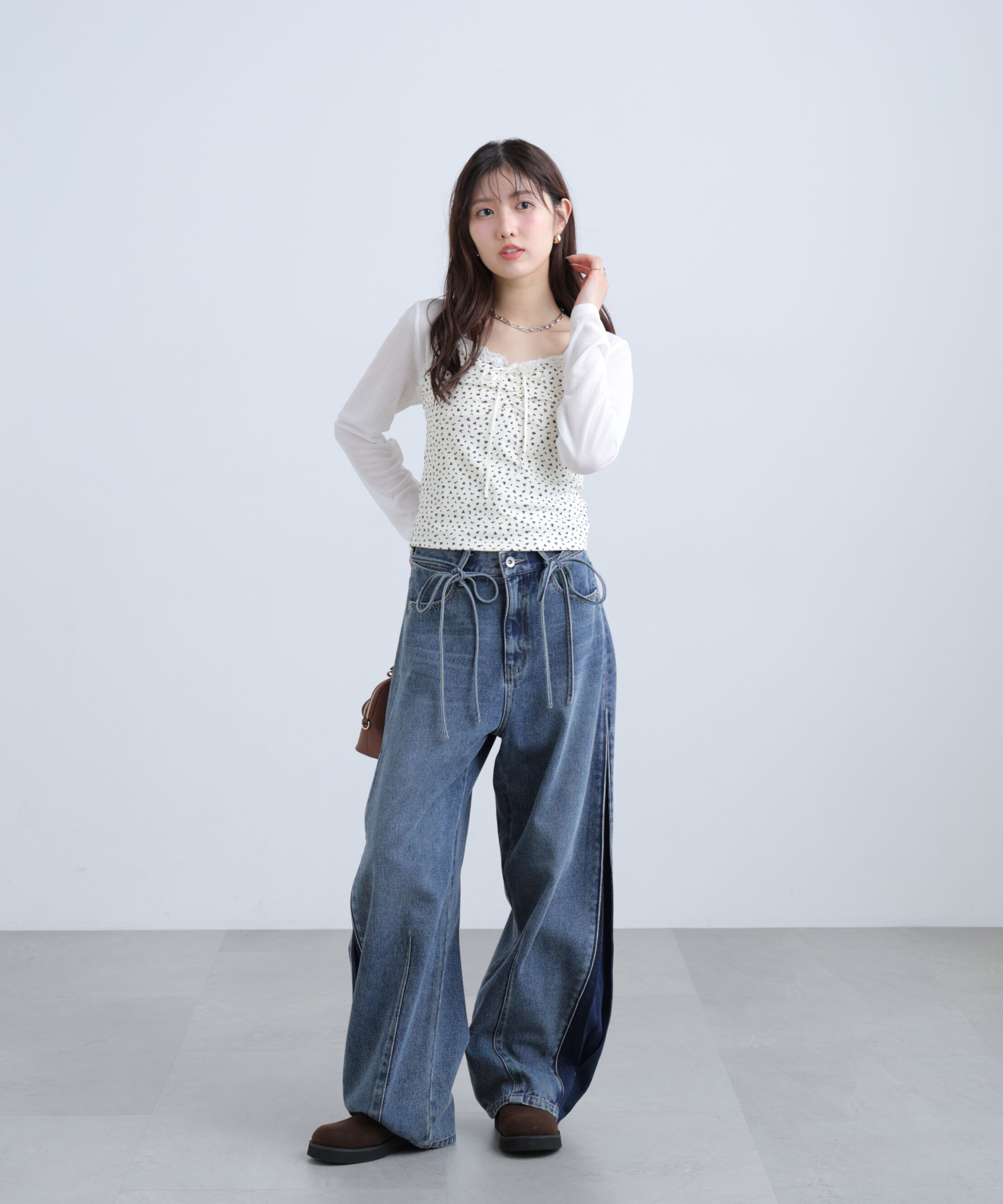  「花柄キャミ&times;カーディガンセット」|Tシャツ・カットソー|