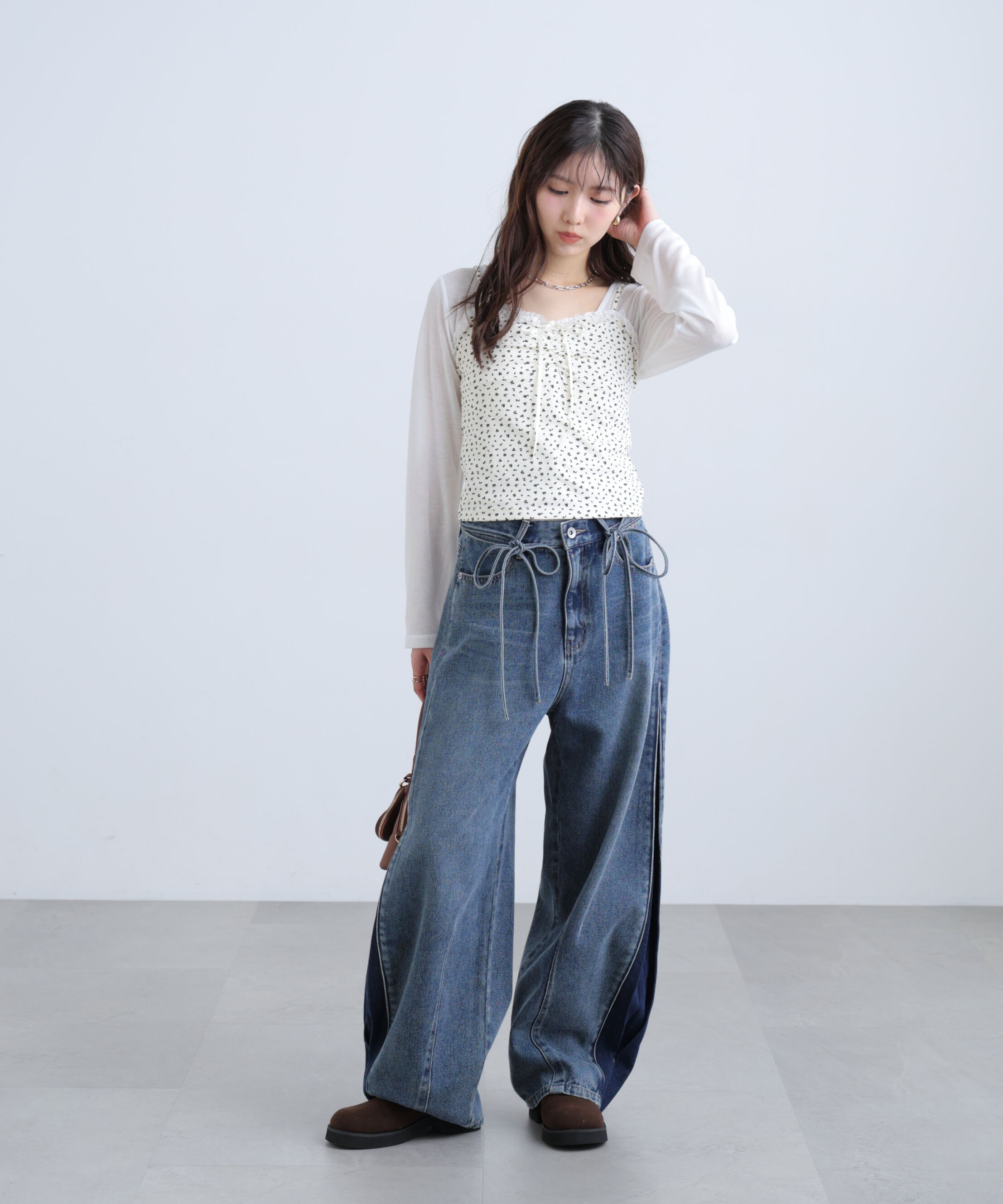  「花柄キャミ&times;カーディガンセット」|Tシャツ・カットソー|