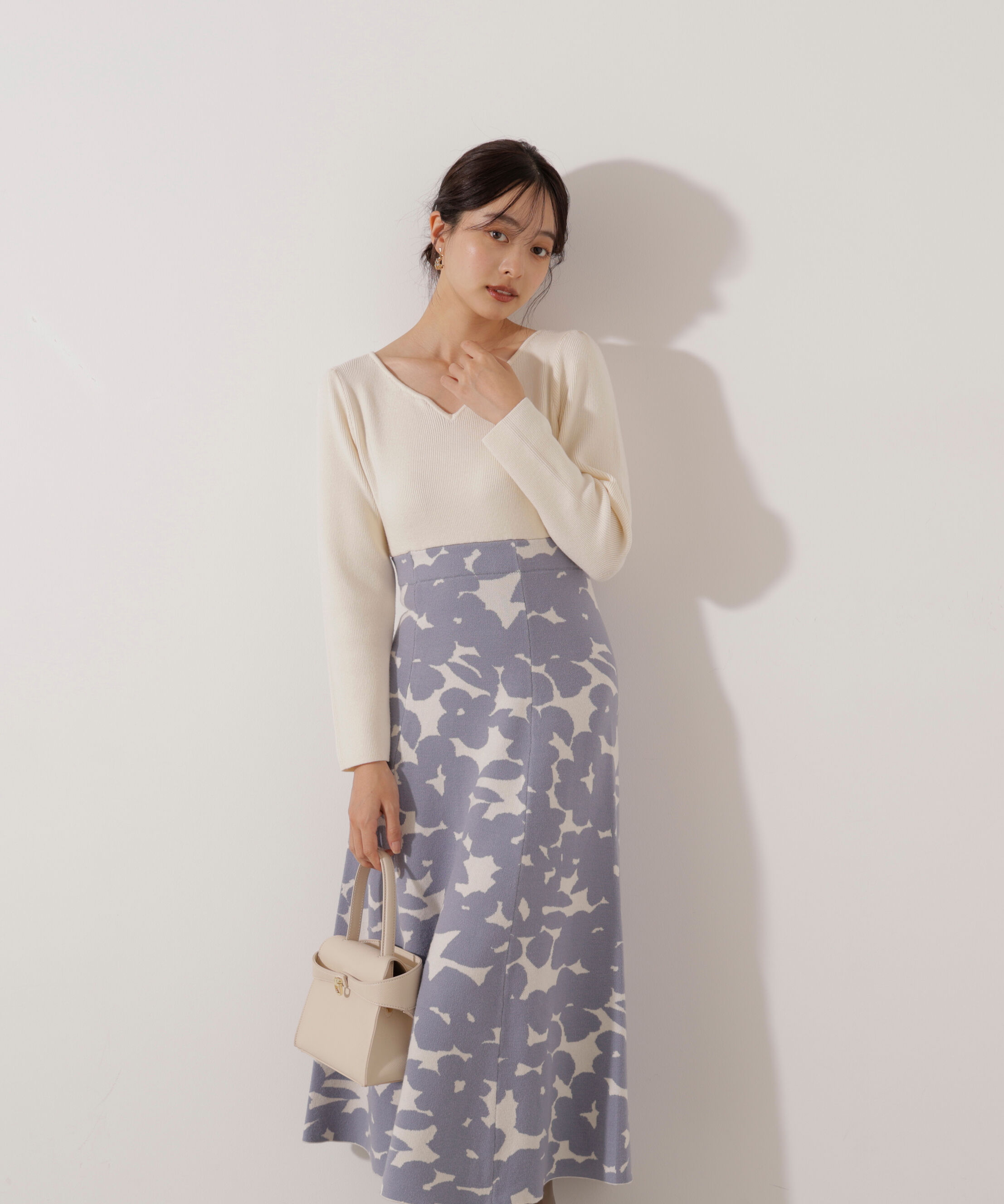 PROPORTION BODY DRESSING「＜加藤栞さん着用＞ジャガードフラワーニットワンピース」|ワンピース|