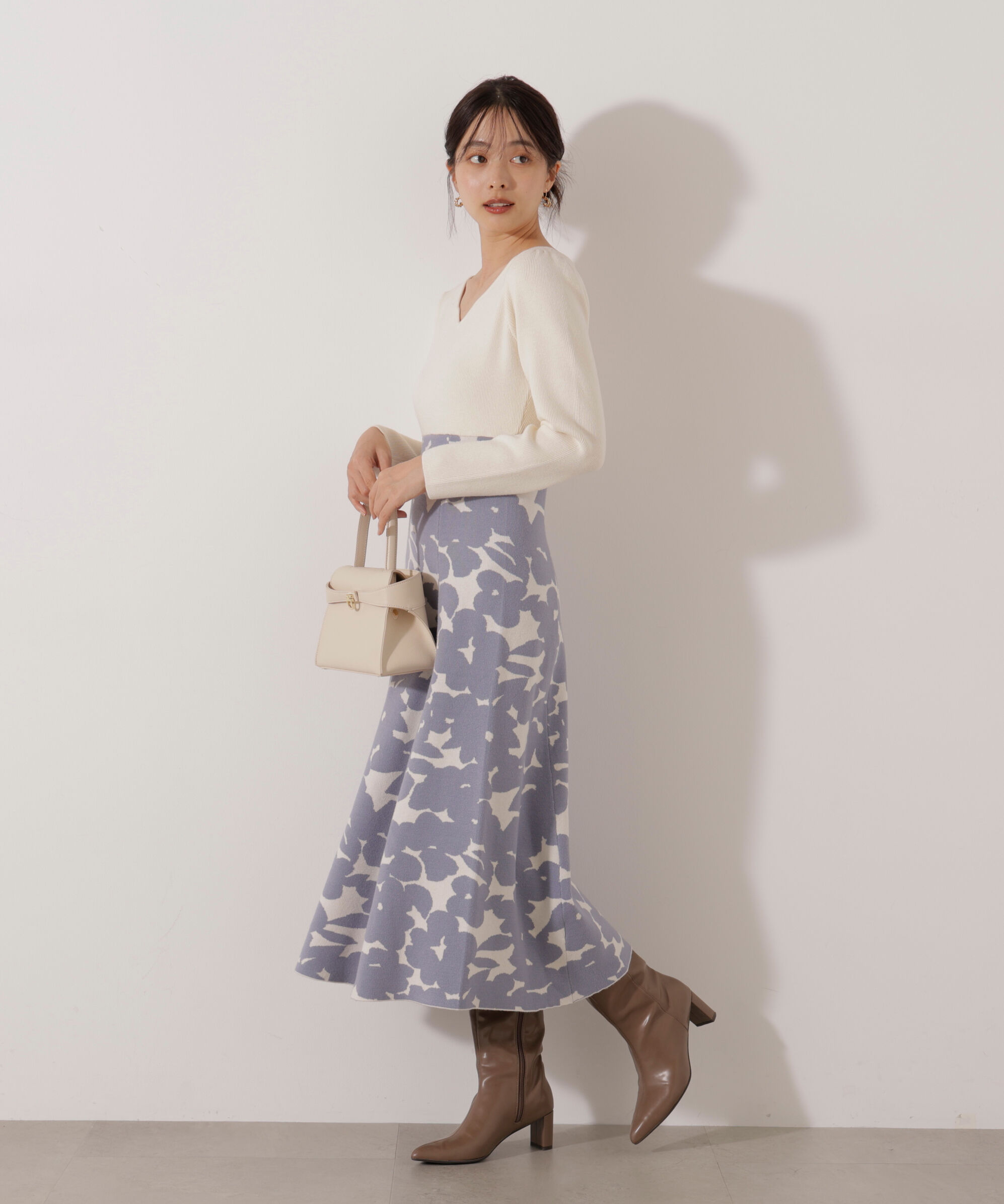 PROPORTION BODY DRESSING「＜加藤栞さん着用＞ジャガードフラワーニットワンピース」|ワンピース|