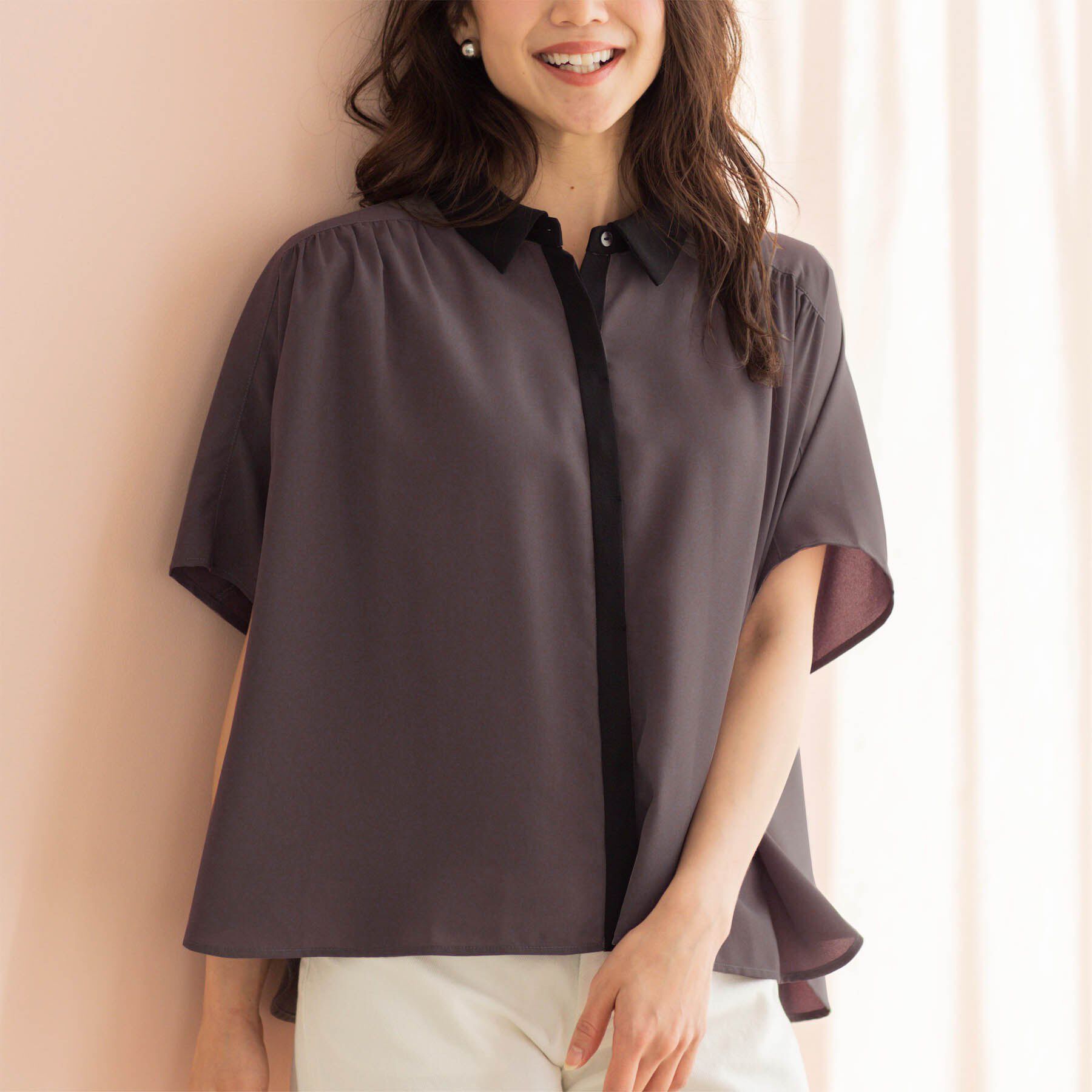 SHOO･LA･RUE「バイカラードルマンブラウス」|シャツ・ブラウス|