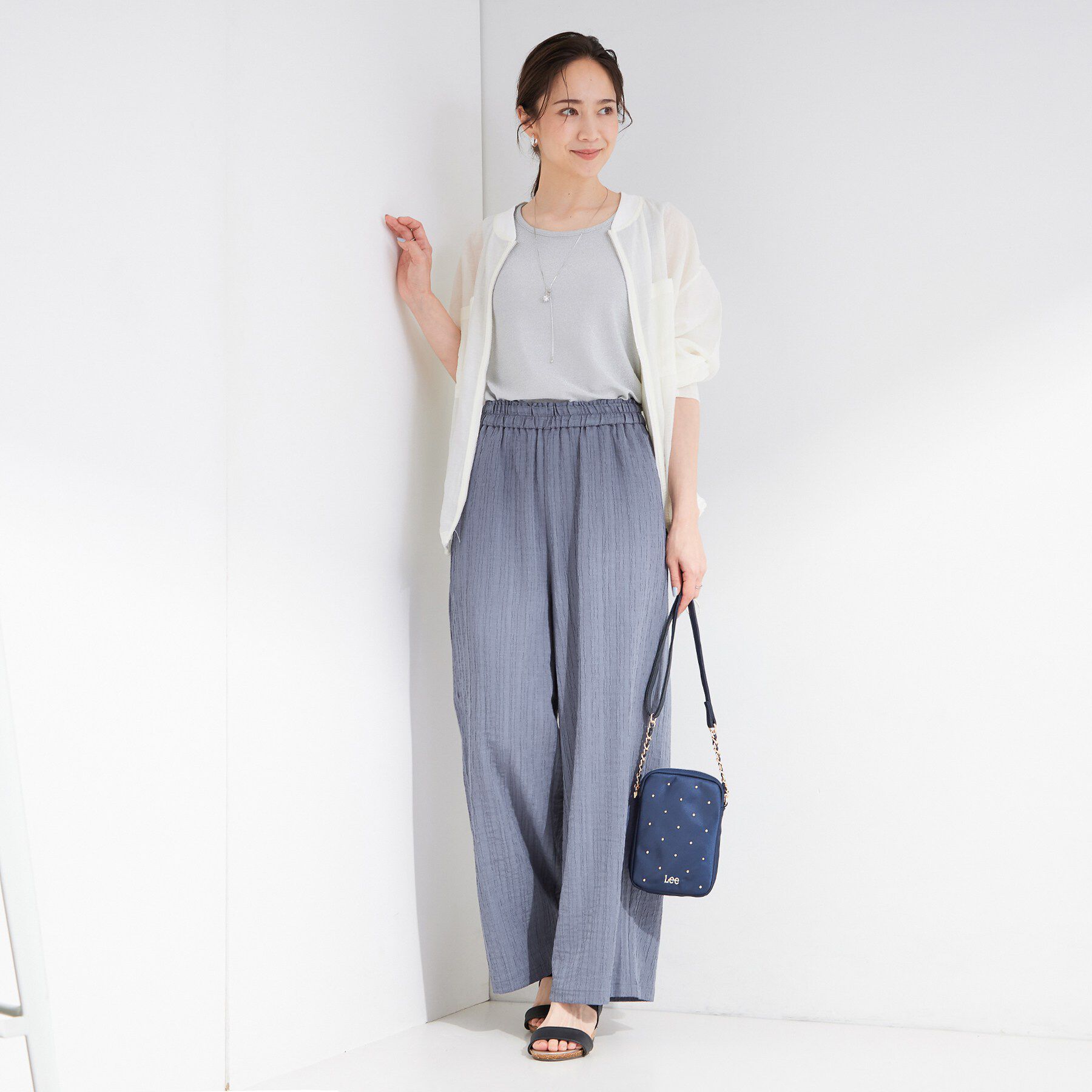 SHOO･LA･RUE「【洗濯機可/選べる5色】ウエスト総ゴムでらくちん シボシボイージーワイドパンツ」|その他|