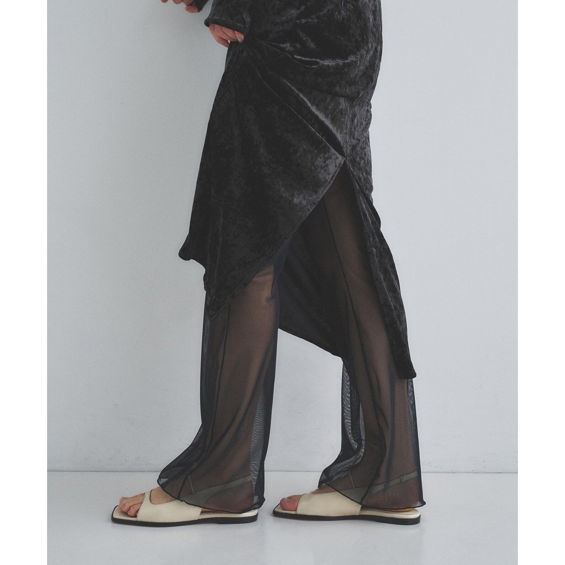 CODE A「piedi nudi｜TULLE LEGGINGS」|レギンス・スパッツ|ブラック(019)