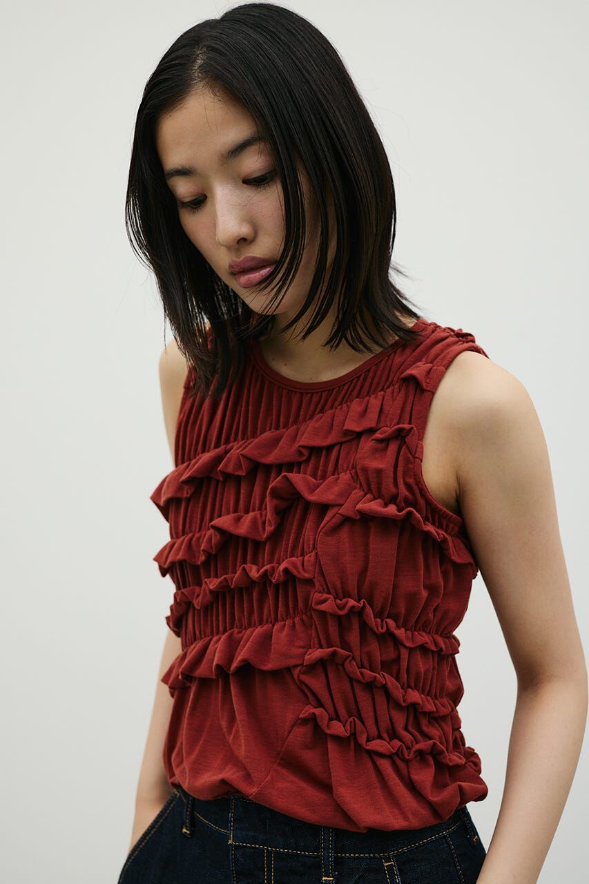 STYLEMIXER「ティアードギャザータンクトップ」|Tシャツ・カットソー|D/RED3