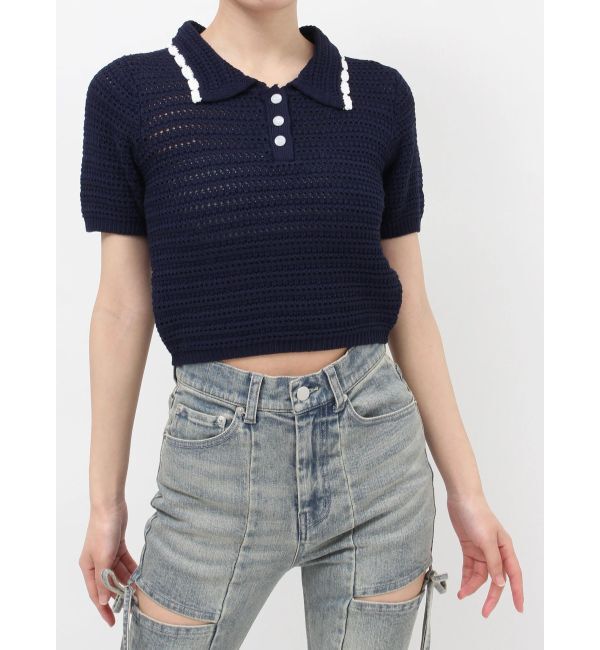 RESEXXY「透かし編みニットポロ」|ニット・セーター|
