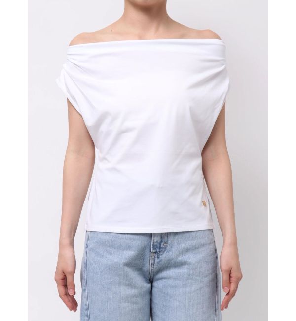 LAGUNAMOON「【接触冷感】オフショルドレープカットトップス」|Tシャツ・カットソー|