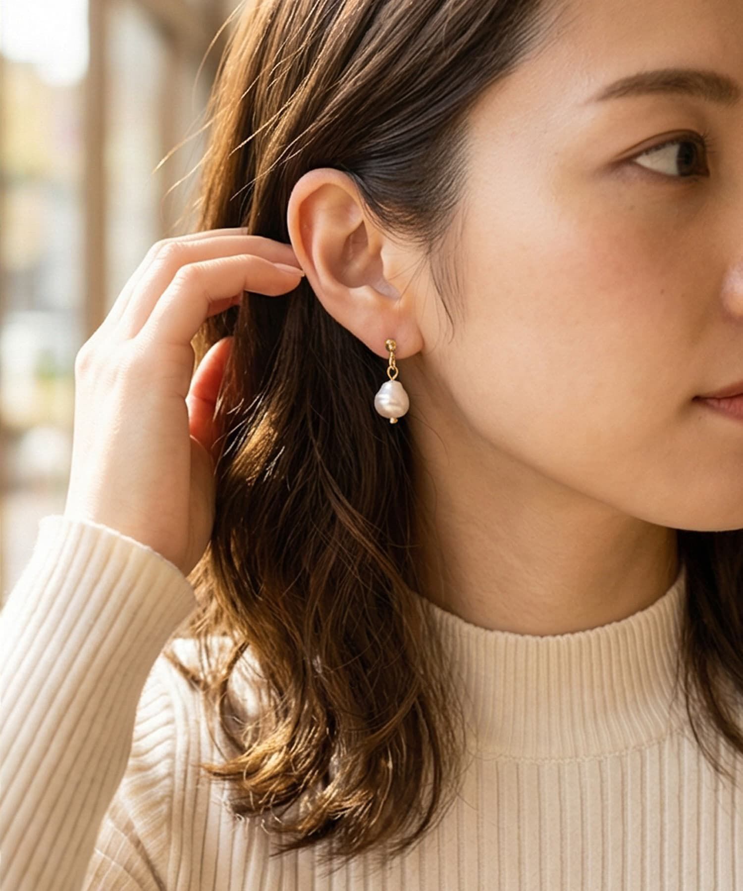 STYLE DELI「【DELI by】揺れ感淡水パールのミニドロップピアス」|ピアス|ゴールド