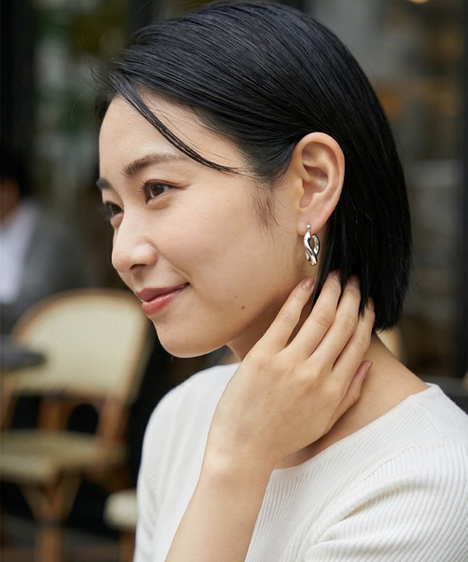 STYLE DELI「【DELI by】ニュアンスツイストミニフープピアス」|ピアス|
