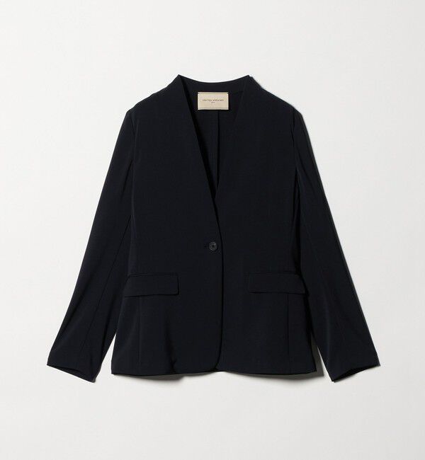 UNITED ARROWS「FEEL CLEAN Vノーカラー ジャケット ‐防シワ ストレッチ UVカット‐」|ノーカラージャケット|