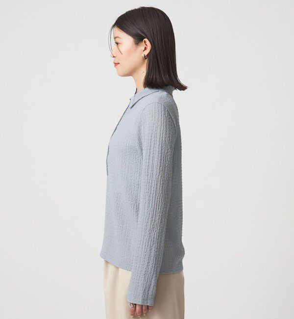 UNITED ARROWS green label relaxing「【WEB限定】＜at ease＞シアー サッカーライク エリツキ プルオーバー カットソー」|Tシャツ・カットソー|