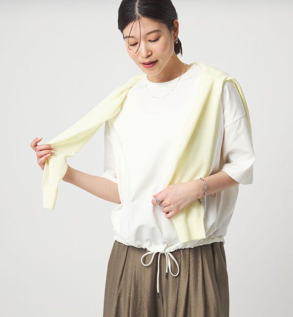UNITED ARROWS green label relaxing「【WEB限定】＜at ease＞ドロスト カットソー 接触冷感 UVカット 遮熱」|Tシャツ・カットソー|
