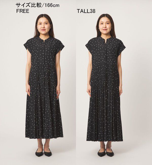 UNITED ARROWS green label relaxing「［size SHORT/TALLあり］全方位映えプリーツワンピ ドット」|ワンピース|