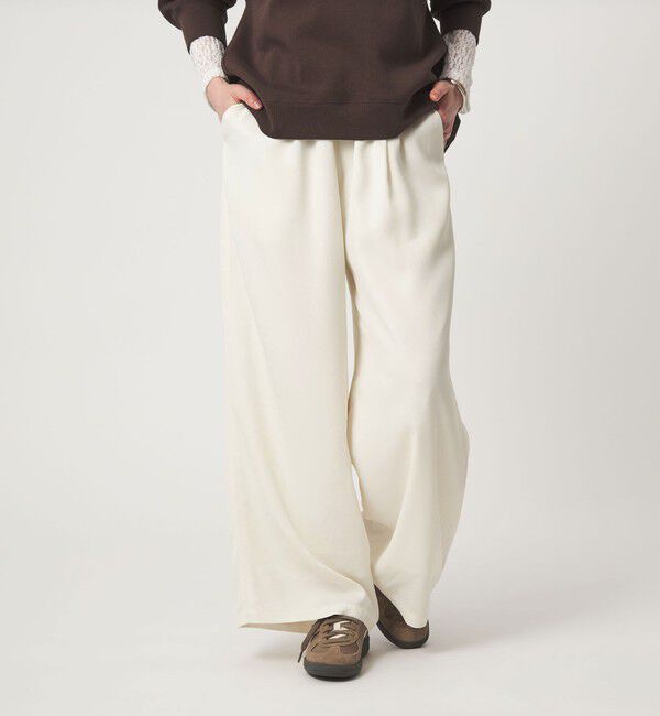 UNITED ARROWS green label relaxing「【WEB限定】＜at ease＞ドロスト ワイド パンツ オフホワイト」|その他|