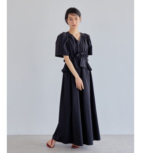 EMMEL REFINES「＜EMMEL REFINES＞EM ウエストフリル パフスリーブ ワンピース」|ワンピース|