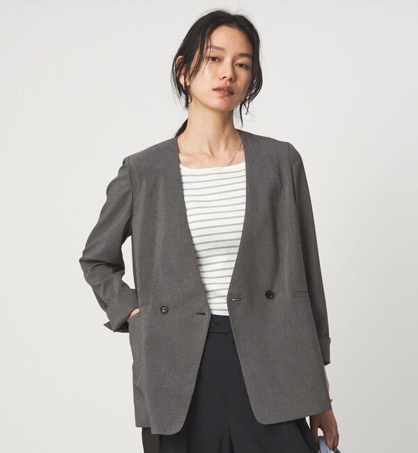 UNITED ARROWS green label relaxing「［size SHORT/TALLあり］トリアセ ノーラペル ジャケット 」|ノーカラージャケット|