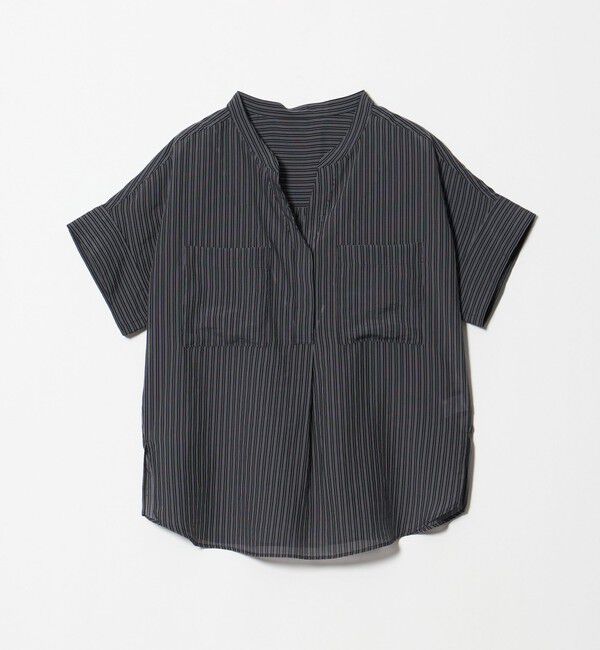 UNITED ARROWS green label relaxing「シアー ストライプ ポケット ショートスリーブ ブラウス」|シャツ・ブラウス|