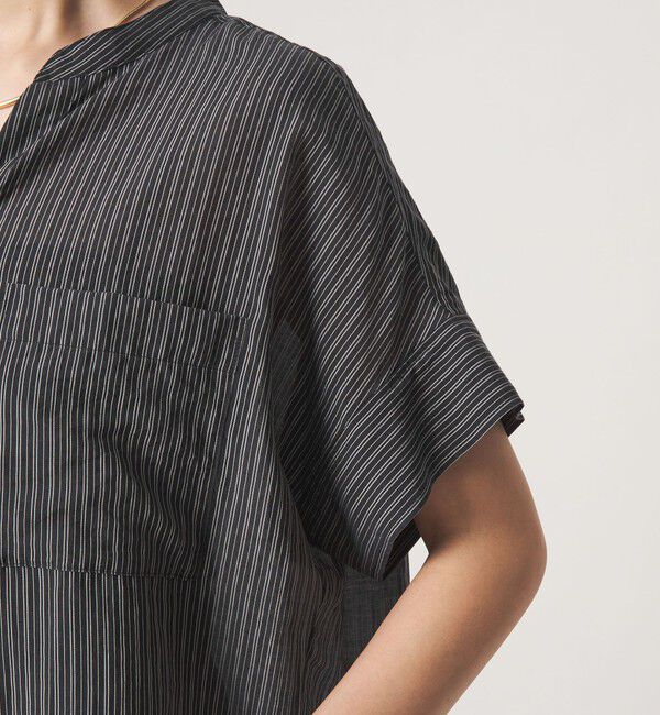 UNITED ARROWS green label relaxing「シアー ストライプ ポケット ショートスリーブ ブラウス」|シャツ・ブラウス|