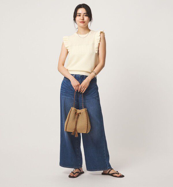 UNITED ARROWS green label relaxing「フリル ノースリーブ ニット」|ニット・セーター|